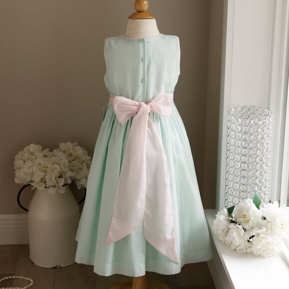 Mint Green Special Occasion Dress Pearls Embroidery STUNNING Embellishments - Picture 4 of 6